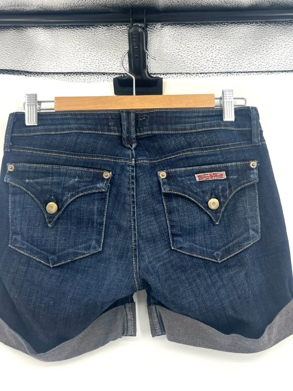 Hudson Dark Wash Cuffed Denim Shorts Women's 26